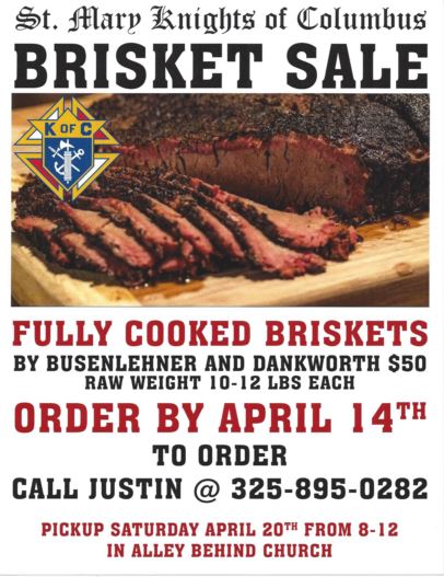 KoC Briskets April 14th